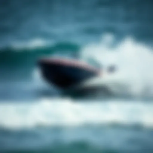 Jet boat gliding over waves