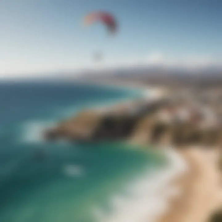 An overview of Tarifa's popular kite surfing spot, showcasing its natural beauty and wind conditions.