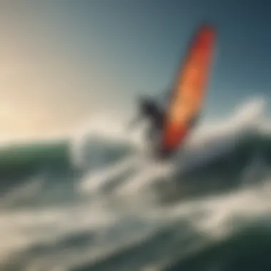 Riding the Waves: Embracing the Wind's Power Kitesurfers riding the waves in challenging conditions
