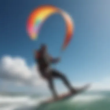 Kitesurfing: A Dance with the Wind Vibrant kites soaring against a blue sky