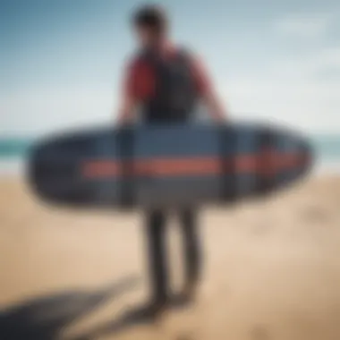 Person selecting the right kitesurfing board bag