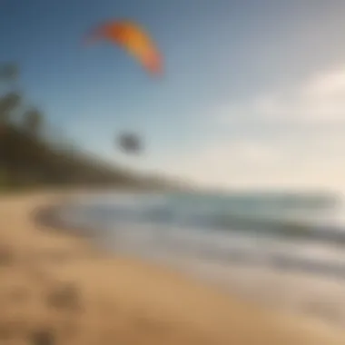 A serene beach setting for kitesurfing training