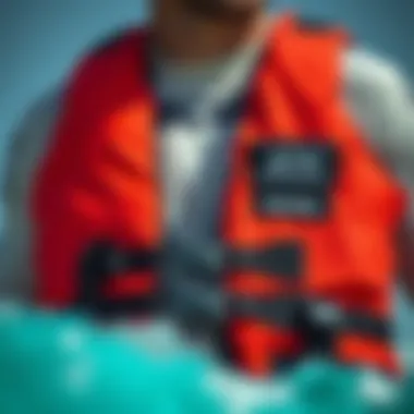 Safety Features of Kite Surfing Life Jackets A detailed view of safety standards and features on a kite surfing life jacket.