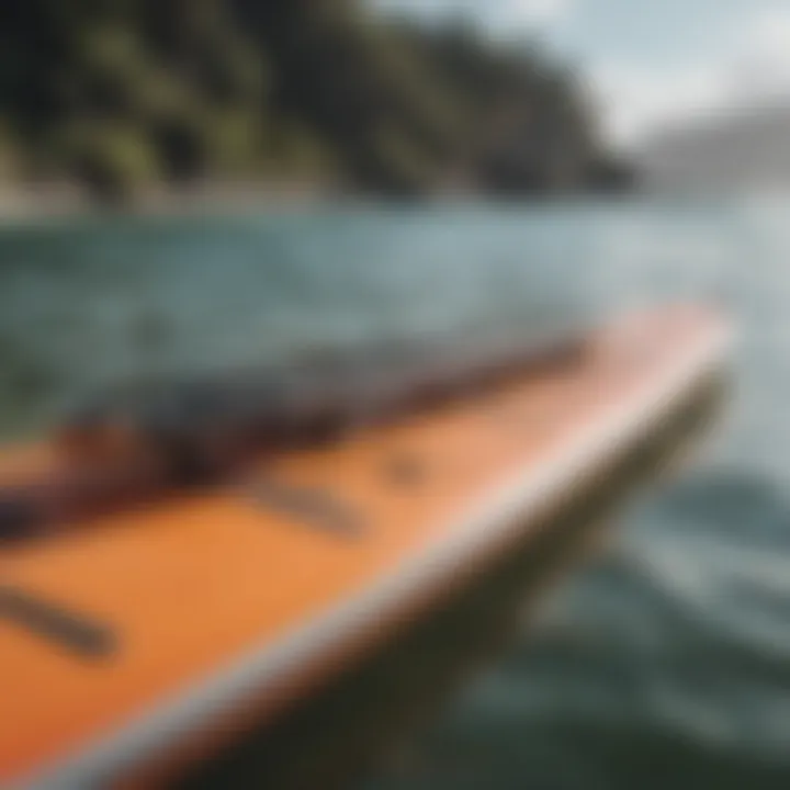 A secure locking paddle board rack showcasing its sturdy design