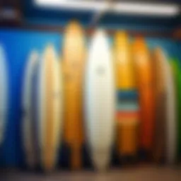 Variety of longboard shapes displayed