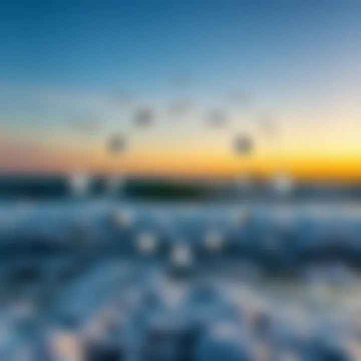 Diagram showing the impact of lunar cycles on surf conditions