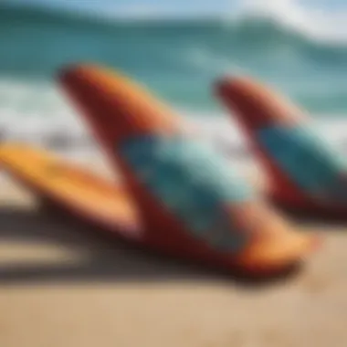 Detailed view of Makapu'u swim fins showcasing their unique design features