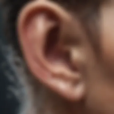 Ear Anatomy and Trapped Water Illustration of ear anatomy highlighting areas affected by trapped water