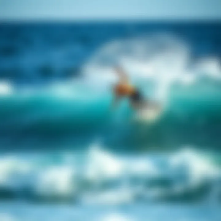 Dynamic shot of a surfer riding the Naish Triad in challenging wave conditions.