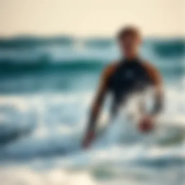 Surfer testing wetsuit in ocean conditions