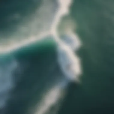 Stunning aerial view of surfers riding waves