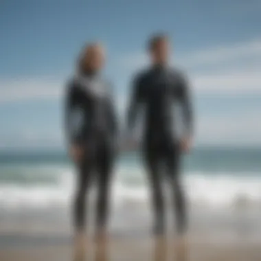 Comparative Analysis of Wetsuit Thickness Diverse wetsuit thicknesses displayed for comparison