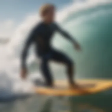 Surfer Thriving in Optimal Conditions Surfer enjoying a warm day with the right wetsuit