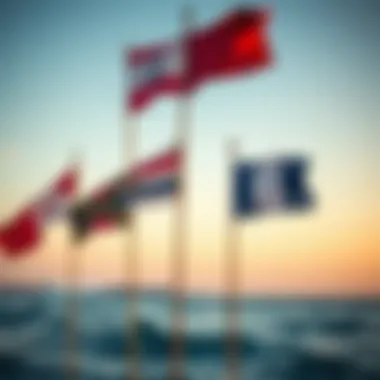 Artistic Representation of Navigation Symbols An artistic representation of ocean navigation symbols