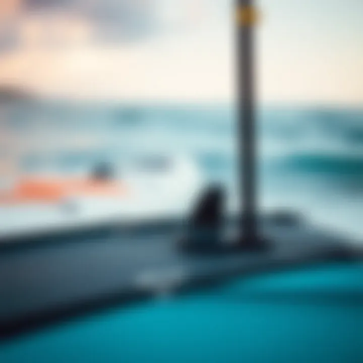 Close-up of inflatable SUP features