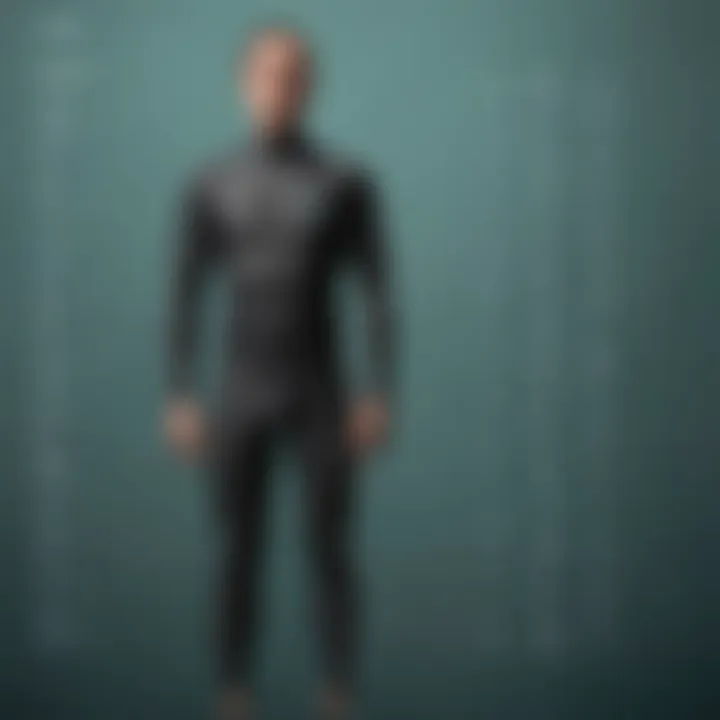 Detailed illustration of Patagonia wetsuit size chart