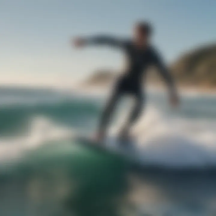 Surfer enjoying the Radinn jet surfboard in action