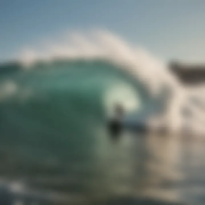 Surfer riding a wave at Rockaway Beach