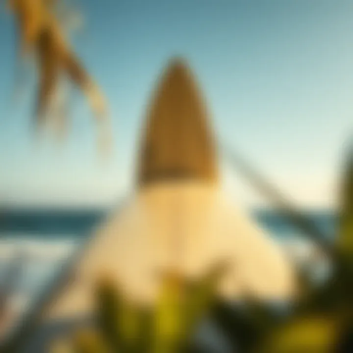 An artistic perspective of the Saint Laurent surfboard showcasing its unique style