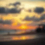A breathtaking view of Scheveningen Beach during sunset