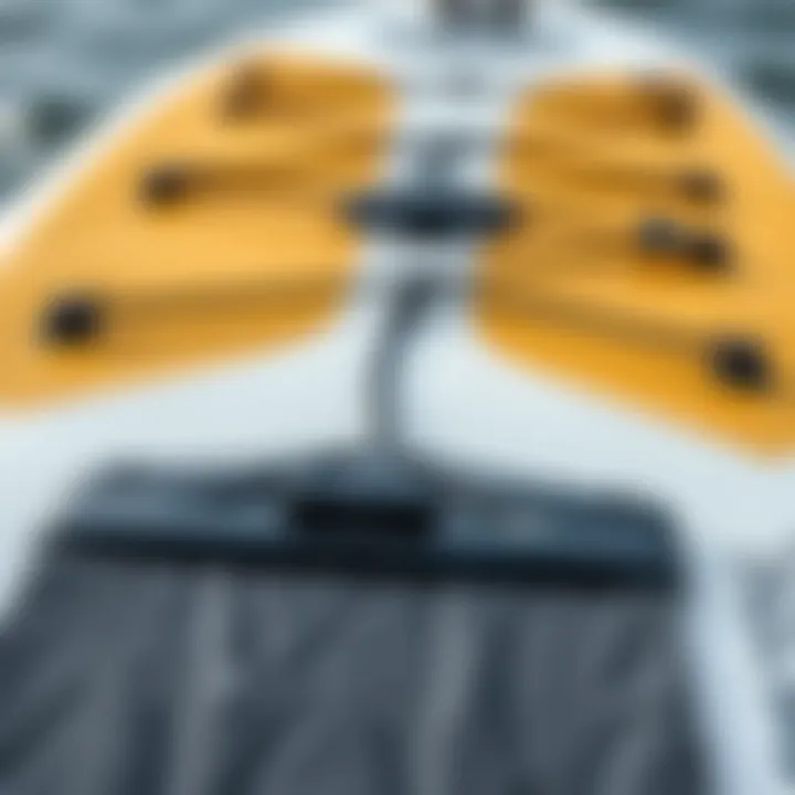 Close-up of paddle board materials and textures