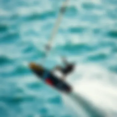 Aerial view of a slingshot wake foil in action