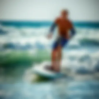 Versatile Surfing at the Beach Scenic beach environment showcasing the versatility of powered surfing