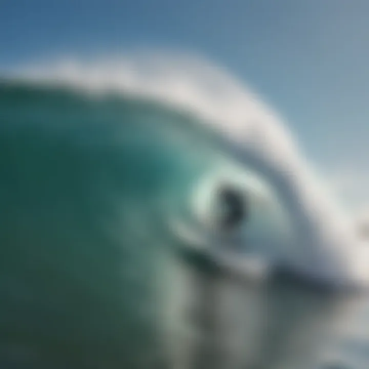 A surfer riding a wave at Pensacola beach