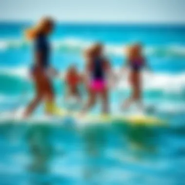 Integration of Powered Boogie Boards in Surf Lifestyle Lifestyle scene showcasing powered boogie boards in surf culture