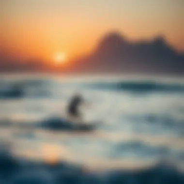Stunning Sunset Surfing in Lima Surfing at sunset in Lima's coastline
