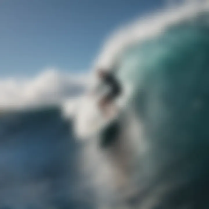 Breathtaking view of a surfer riding a wave in Maui