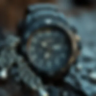 Close-up of a rugged surf watch with water-resistant features