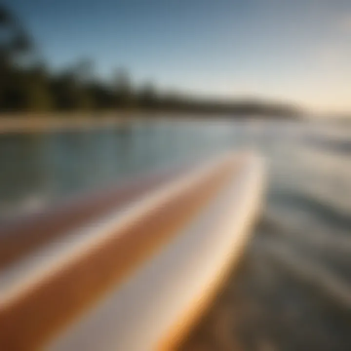 Surfboard with perfect wax application ready for waves