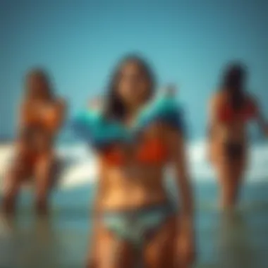 Stylish Bikini Showcasing Vibrant Patterns Stylish bikini showcasing vibrant patterns