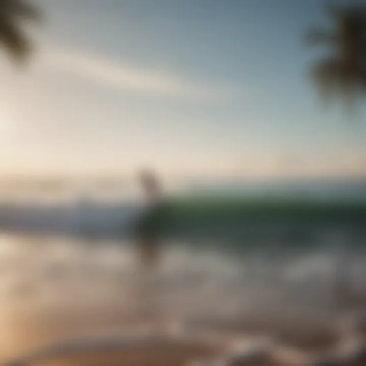 Surfers catching waves at Kuta Beach