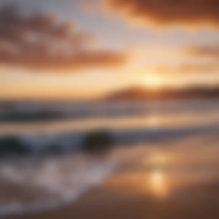 Stunning sunset over a surfing beach in Oaxaca