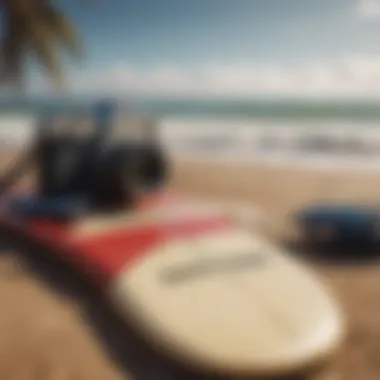 Essential Surfing Gear for Your Oaxaca Adventure Equipment for surfing displayed on the beach