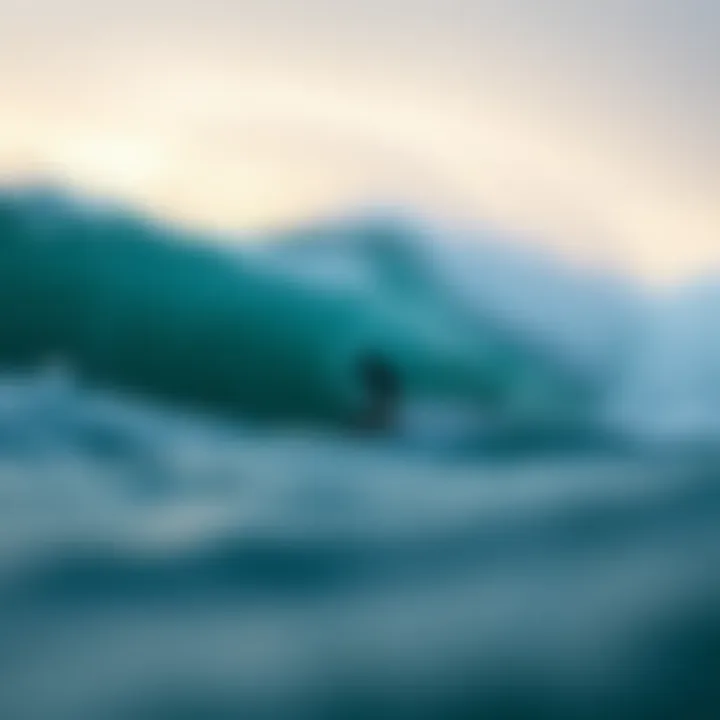 Mastering the Colossal Waves A surfer conquering a colossal wave