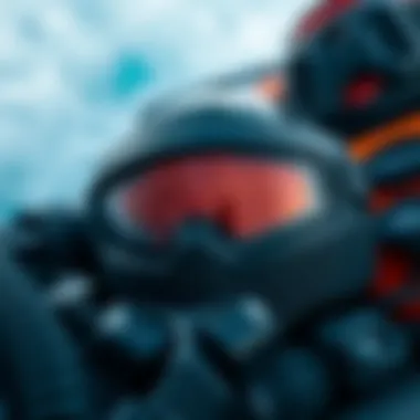 Essential Gear for Big Wave Surfing Close-up of specialized surfing gear for big wave riders