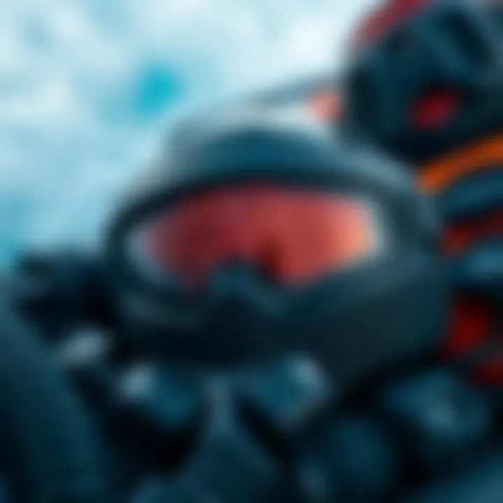 Essential Gear for Big Wave Surfing Close-up of specialized surfing gear for big wave riders