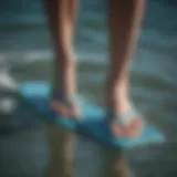 Close-up of swim feet flippers showcasing their design features