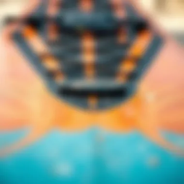 Materials of the Exile Wakesurf Board A detailed image of the materials used in the construction of the Exile wakesurf board.