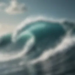 A detailed depiction of traditional Japanese wave art showcasing the fluidity and motion of waves.