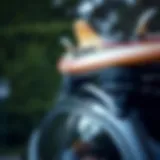 Surfboard secured on a car roof with straps