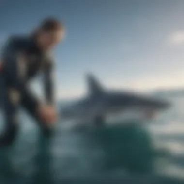 Marine Biologist in Action Marine biologist conducting shark research in the ocean