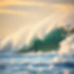 A breathtaking view of The Wedge showcasing its powerful waves.