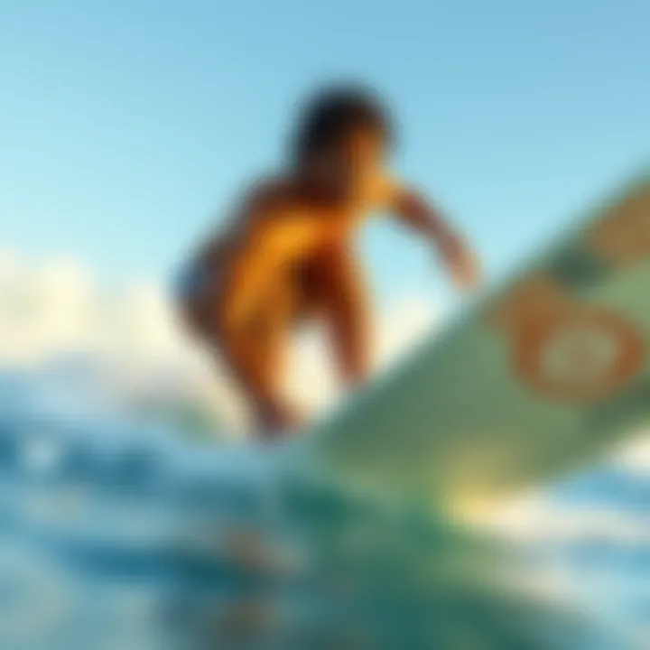 Close-up of advanced boogie board technique