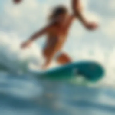Intense Competitive Scene Competitive scene showcasing intense boogie boarding competition