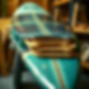 Construction layers of a Thurso surfboard