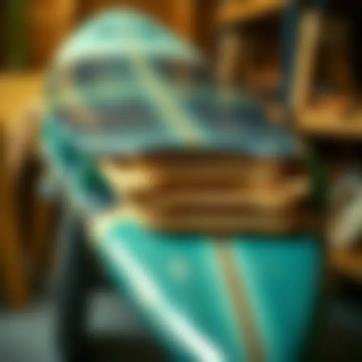 Construction layers of a Thurso surfboard